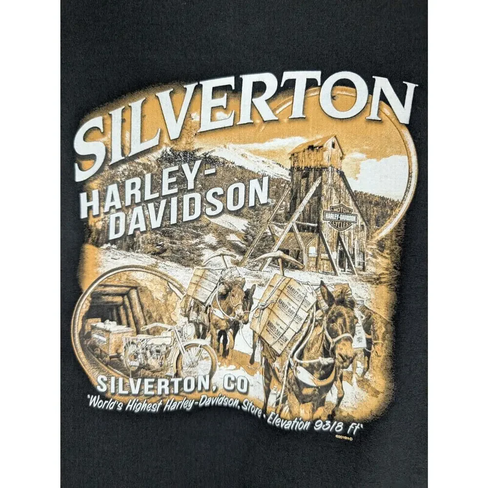 Harley Davidson Rhinestone Bling Silverton Tee Shirt - Picture 3 of 7